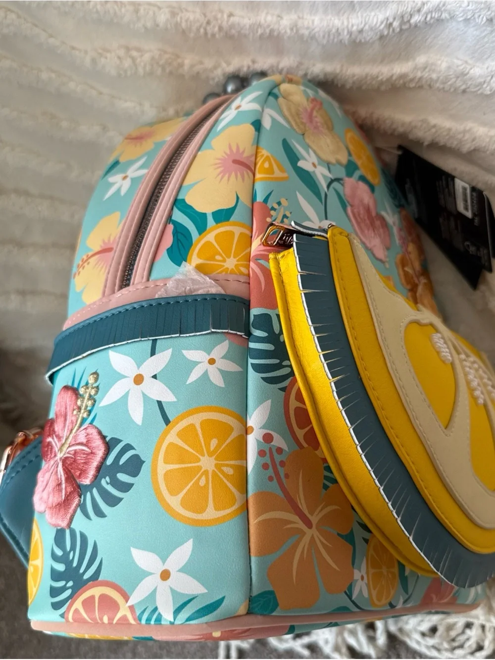 Loungefly Tropical Lemon Floral Mini Backpack NWT